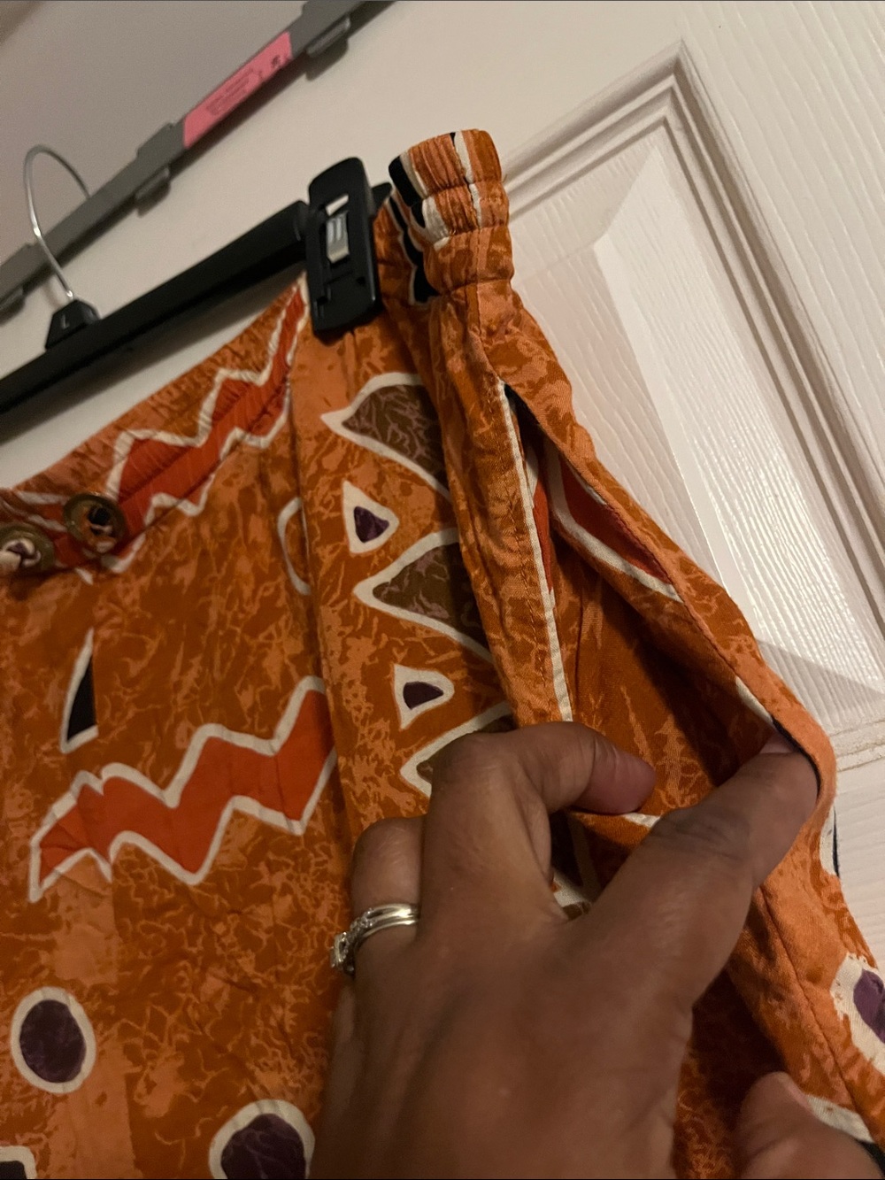Rust Orange Tribal Print Lounge Pants - Picture 5 of 6
